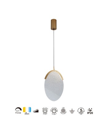OASIS * COLGANTE LED 12W ORO - DIMABLE TRIAC